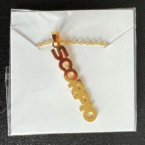 Gold Personality Zodiac vertical Necklaces, Horoscope pendants Star sign